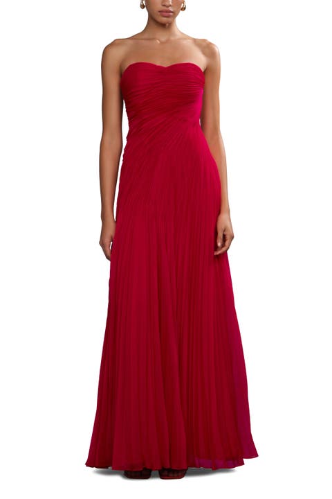 Elea asymmetrical pleated gown