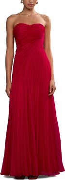AMUR Elea asymmetrical pleated gown