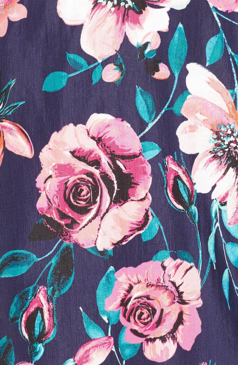 Eliza J One-Shoulder Sheath Dress, Alternate, color, Navy/ Pink