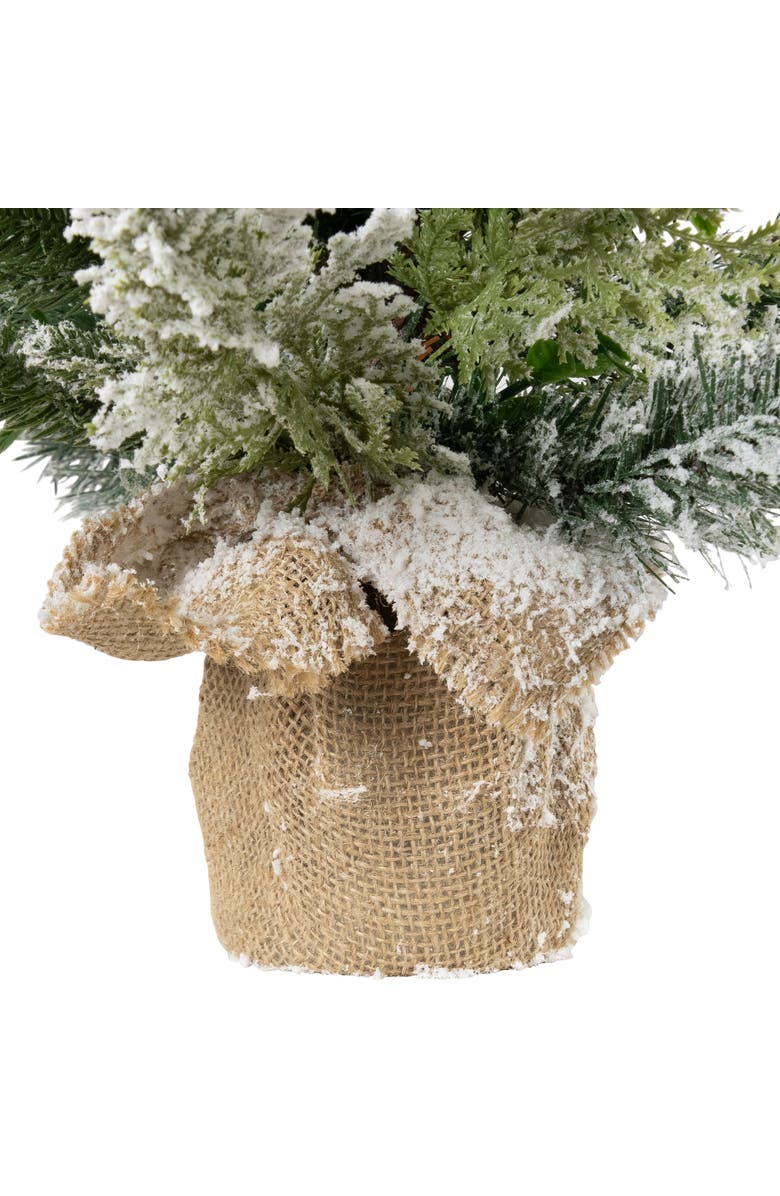 Northlight Flocked Balsam Pine Artificial Mini Christmas Tree in Burlap Base - 24" - Unlit, Alternate, color, Green