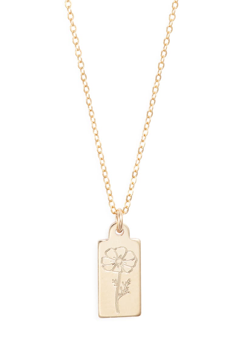 Tawney Birth Flower Pendant Necklace, Main, color, GOLD / OCTOBER
