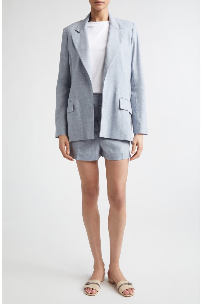 Open Front Linen & Wool Jacket, Alternate, color, 130 SKY BLUE