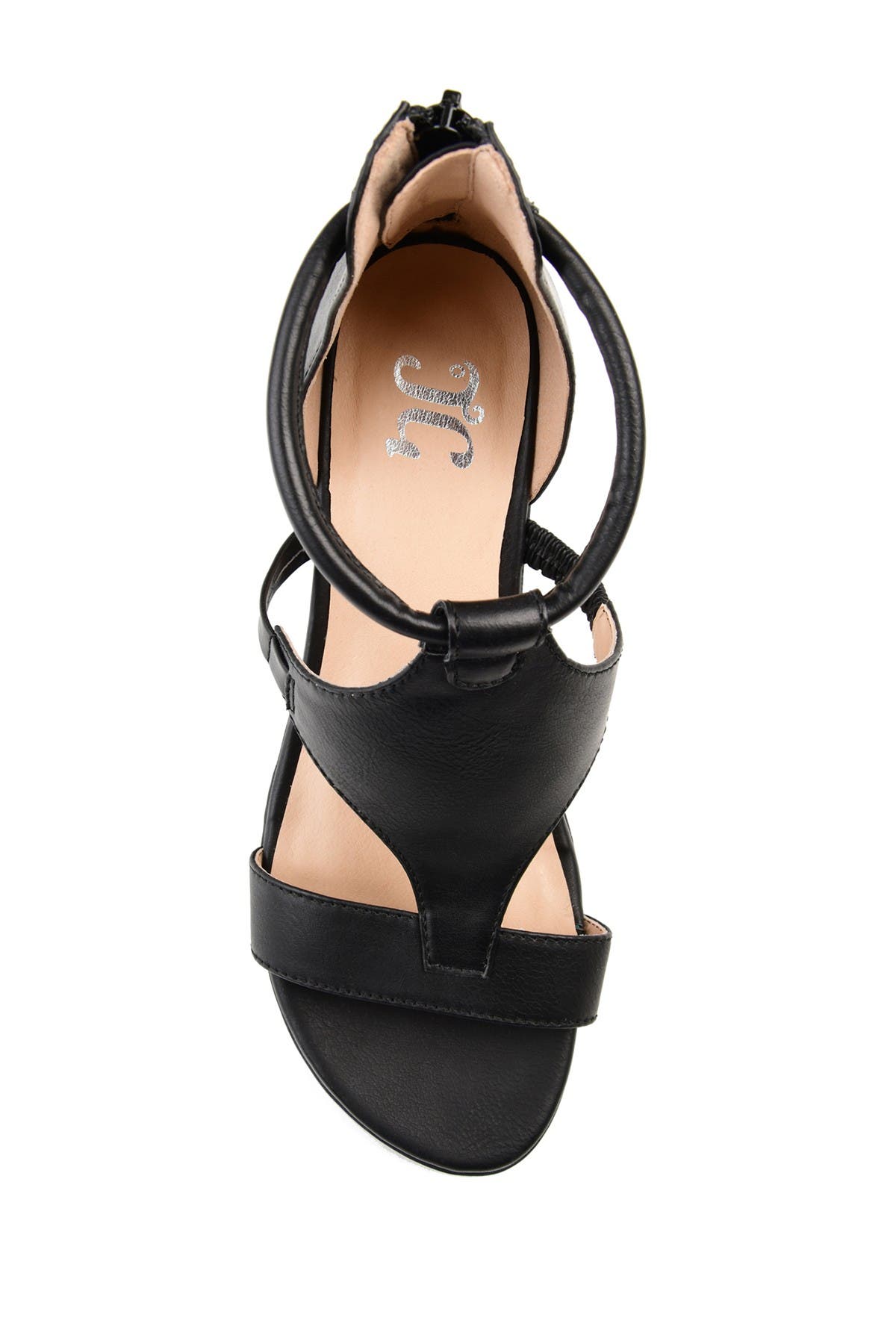 Journee Collection JOURNEE Trayle Wedge Sandal, Alternate, color, Black