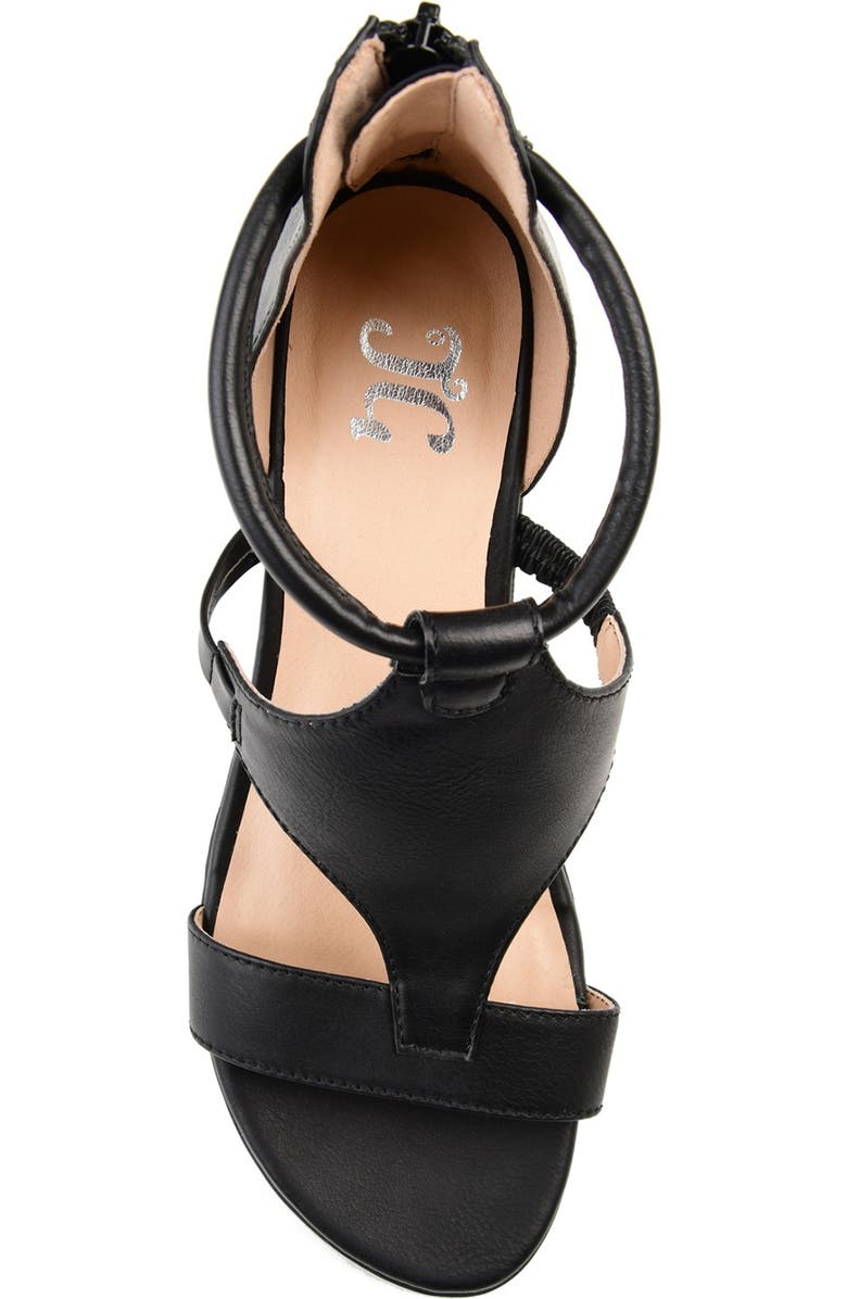 Journee Collection JOURNEE Trayle Wedge Sandal, Alternate, color, Black