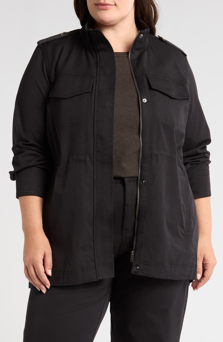 Universal Standard Vineyard Stretch Twill Jacket, Main, color, Black