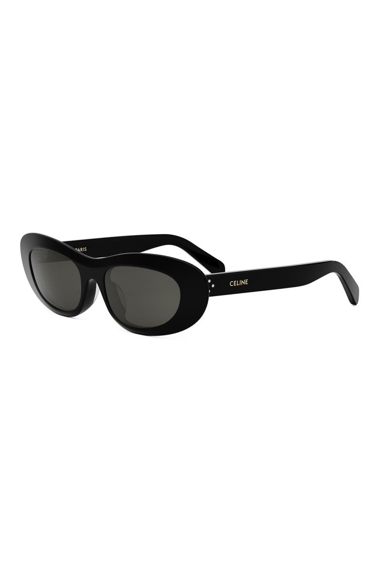 Bold 3 Dot Rectangular Sunglasses, Alternate, color, SHINY BLACK / SMOKE