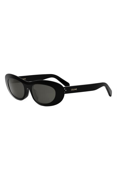 Celine 3 Dots Cat-eye Sunglasses In Shiny Black/smoke