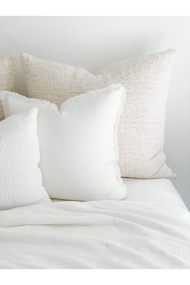 Cotton Boucle Dutch Euro Pillow with Down Insert, Alternate, color, White
