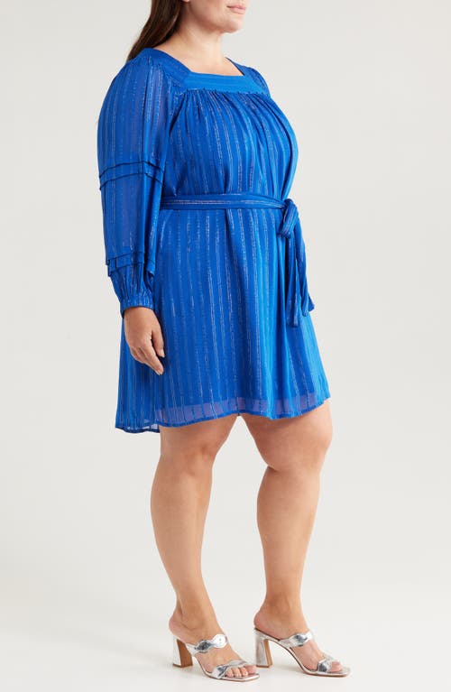 CIEBON CIEBON BERA METALLIC STRIPE LONG SLEEVE DRESS