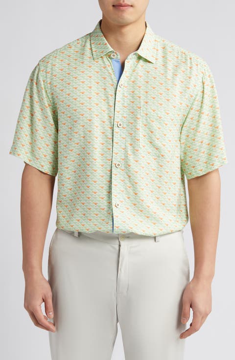 Veracruz Cay Cocktail Mixer Short Sleeve Button-Up Shirt