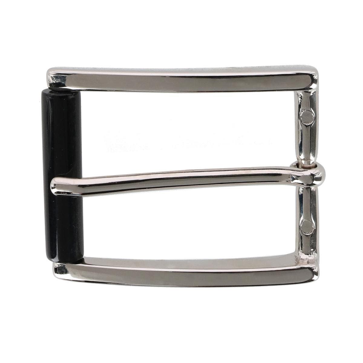 Trafalgar 35mm Genuine Stag Horn Roller Single Pronged Brass Buckle in Silver 