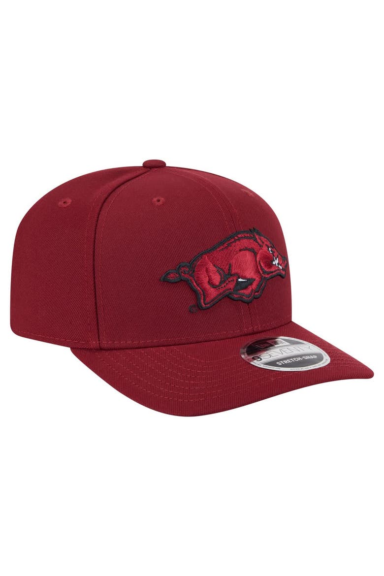 Men's New Era  Cardinal Arkansas Razorbacks Team Collective 9SEVENTY Stretch-Snap Adjustable Hat, Alternate, color, Cardinal