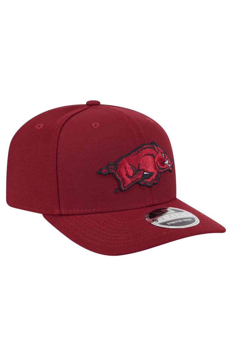 New Era Men's New Era Cardinal Arkansas Razorbacks Team Collective 9SEVENTY Stretch-Snap Adjustable Hat, Alternate, color, Cardinal