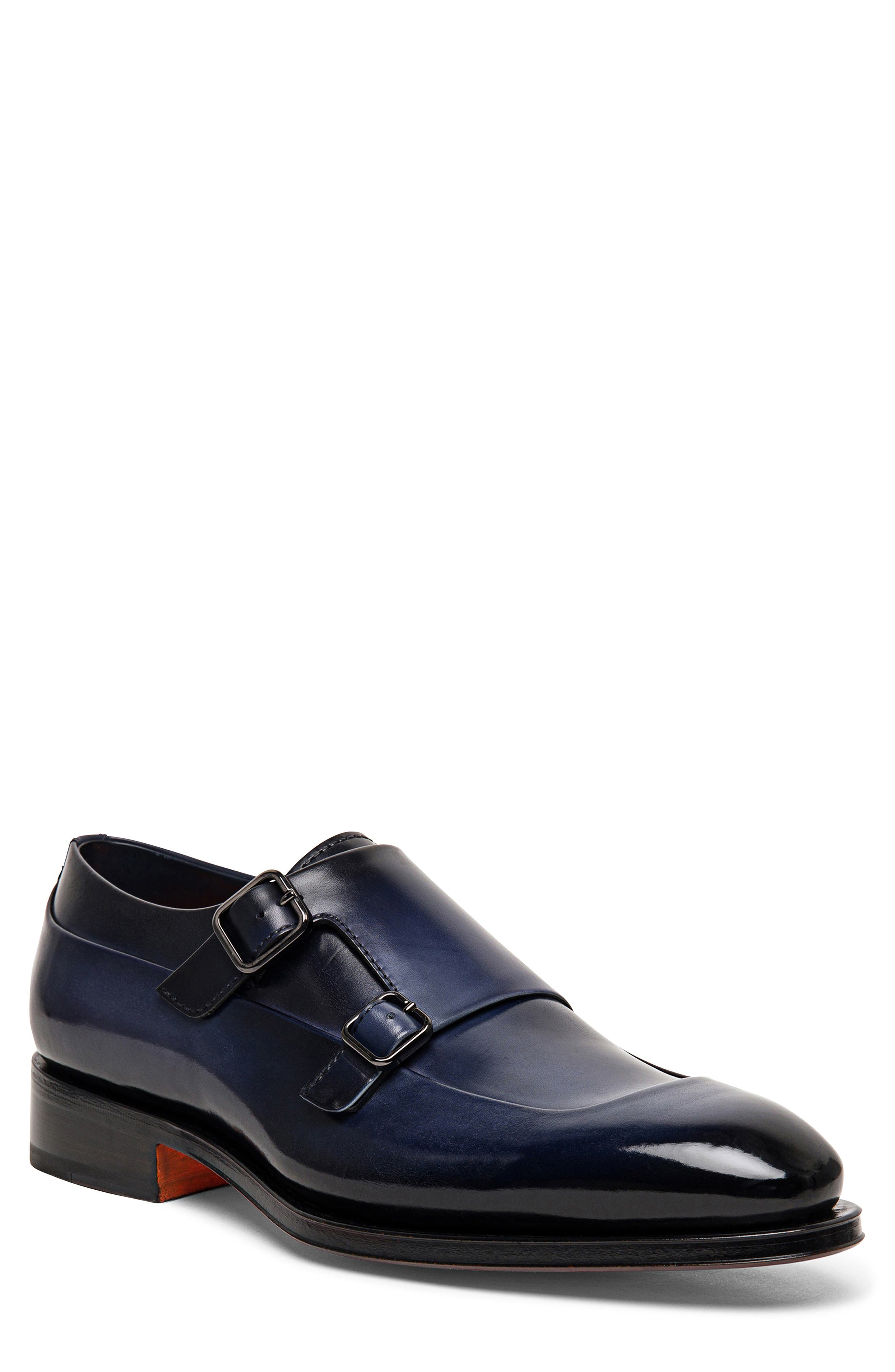 Eros Fulu Double Monk Strap Shoe, Main, color, BLUE-U59