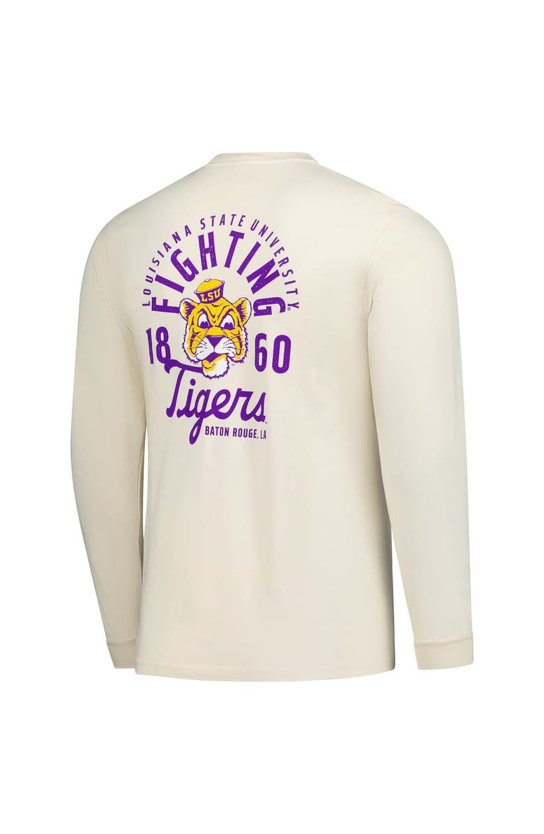IMAGE ONE Men
s Natural LSU Tigers Comfort Colors Mascot Overlay Long Sleeve T-Shirt, Alternate, color, Natural