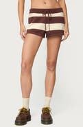 EDIKTED Riley Stripe Knit Shorts