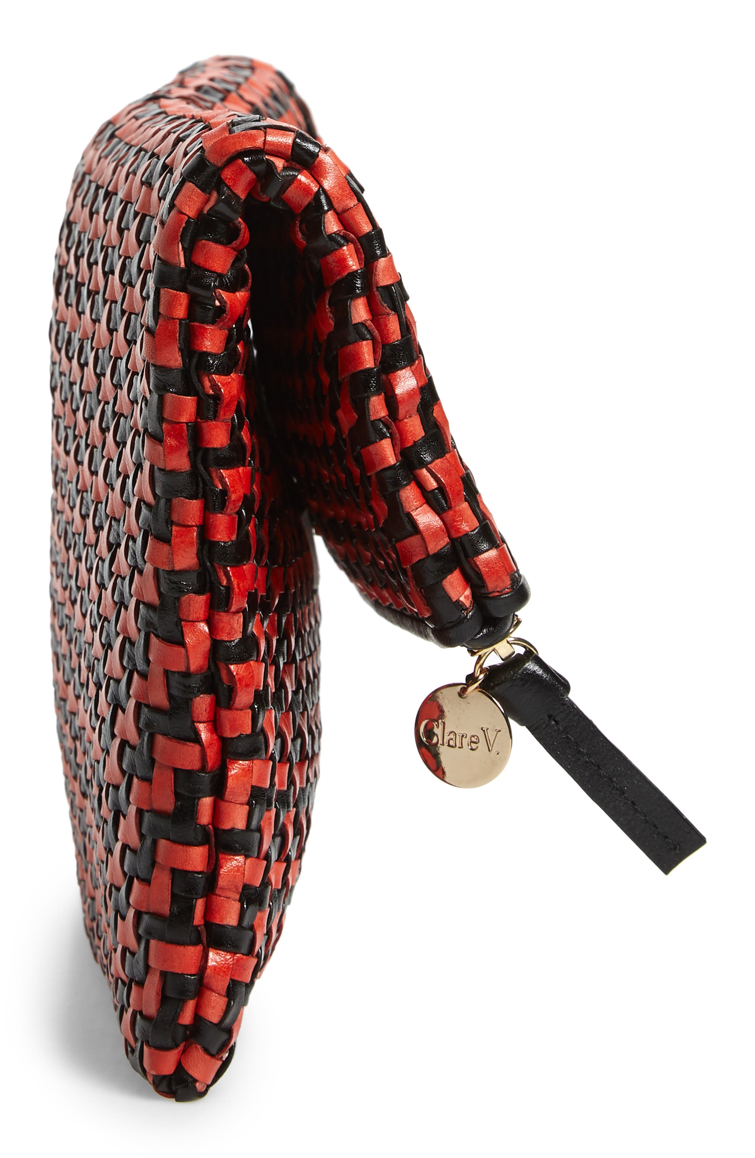 Clare V. Zip Leather Clutch, Alternate, color, 