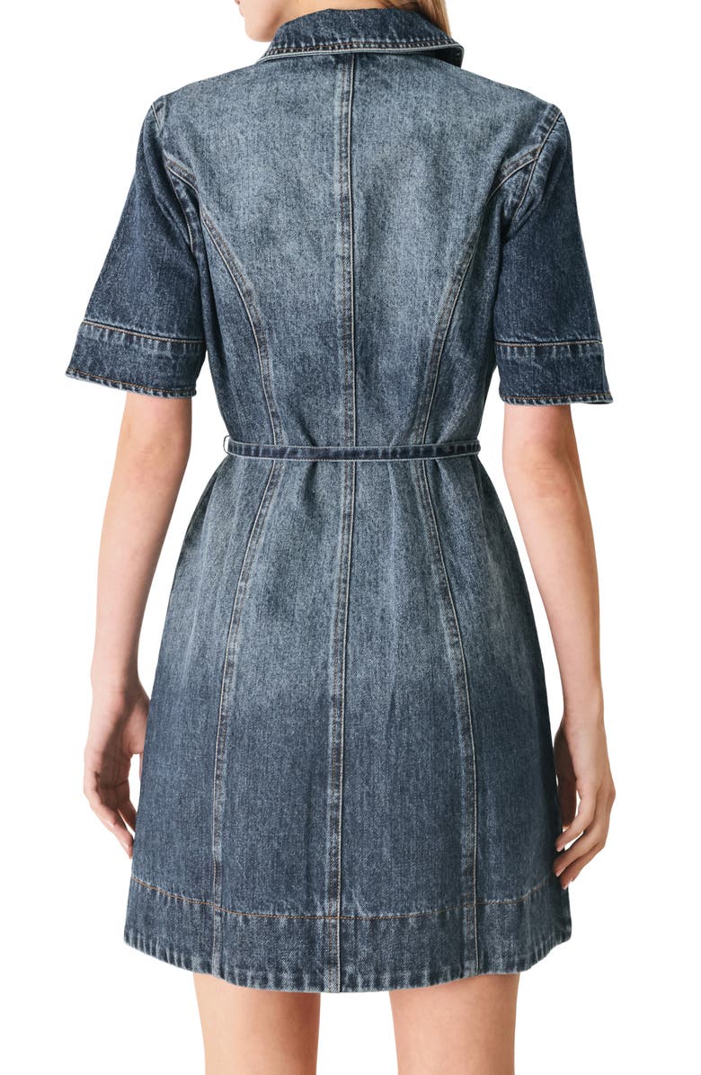 FREEMARKET Short Sleeve Denim Minidress, Alternate, color, Indigo