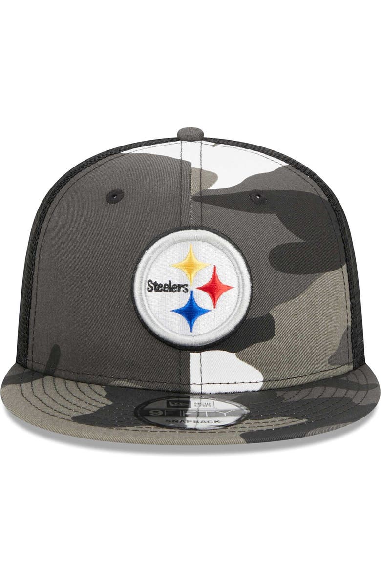 New Era Men's New Era Urban Camo Pittsburgh Steelers 9FIFTY Trucker Snapback Hat, Alternate, color, 