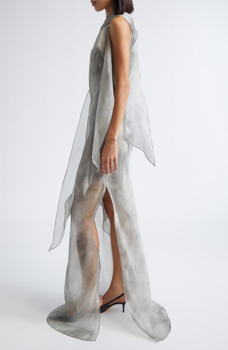 GRACE LING Bias Cut Silk Chiffon Scarf Gown, Alternate, color, 