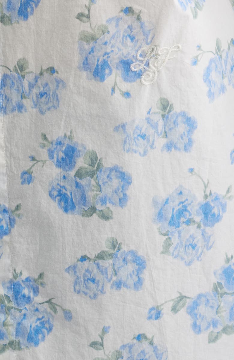 LoveShackFancy Hudley Cotton Shirt, Alternate, color, Blue Marina