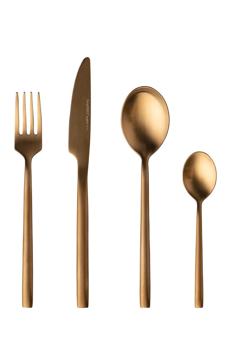 BergHOFF Gem 4-Piece Flatware Set - Gold Plated, Main, color,