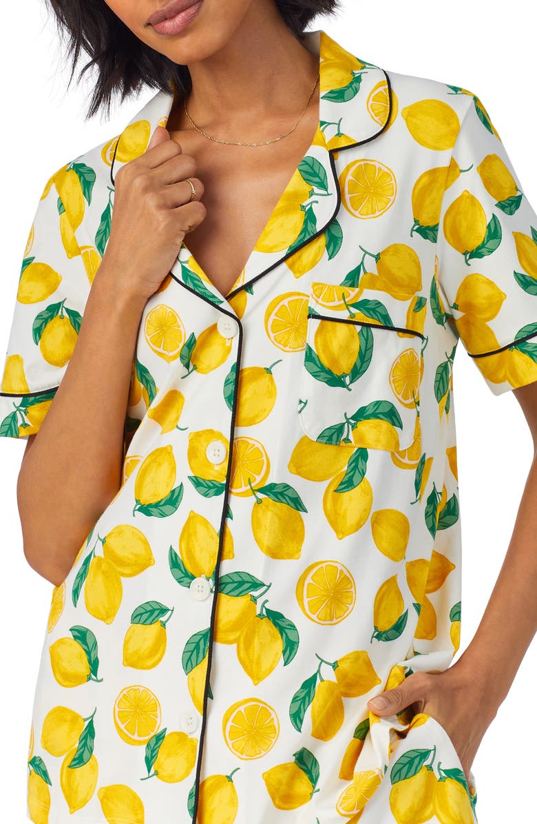 BedHead Pajamas Print Crop Stretch Jersey Pajamas, Alternate, color, Main Squeeze