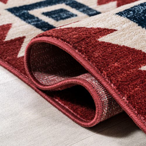 Jonathan Y Serape Medallion Southwestern Area Rug In Red/navy/cream