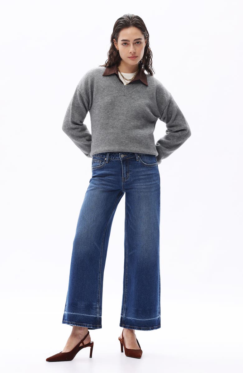 Bayeas Low Rise Ankle Wide Leg Jeans, Alternate, color, Dark Blue