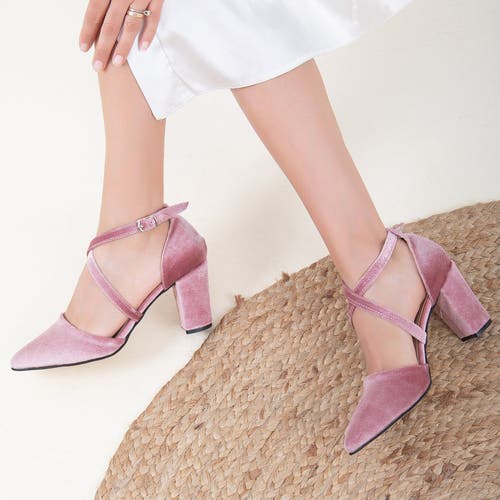 Forever & Always Shoes Women's Rose Gold Sina - Rose Velvet High Heels In Rose