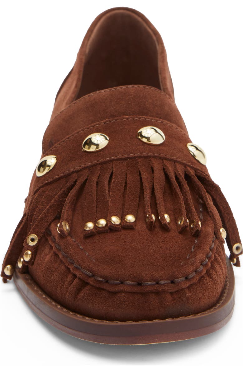 Cinq à Sept Gina Studded Loafer, Alternate, color, Dark Sepia