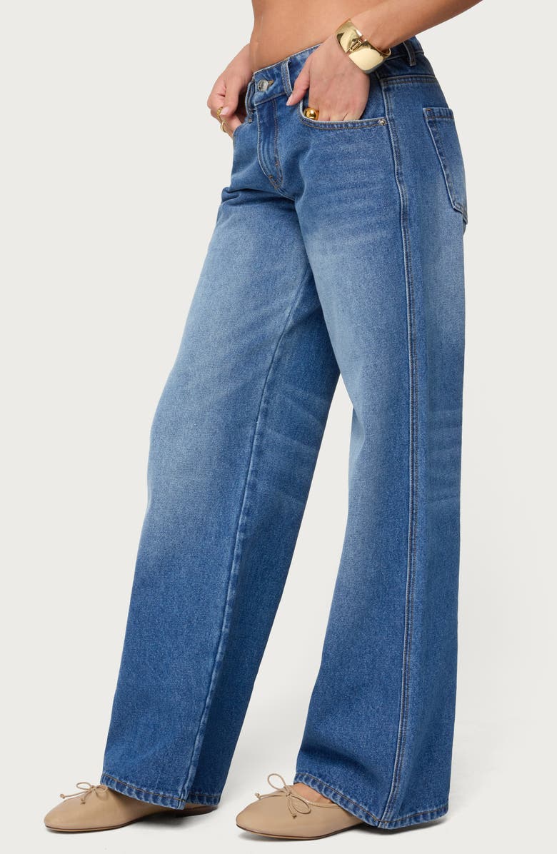 EDIKTED Lauryn Low Rise Wide Leg Jeans, Alternate, color, Blue-Washed