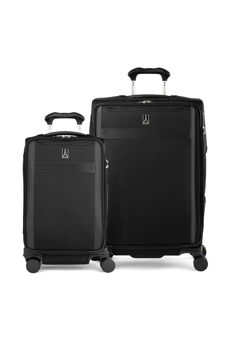 Versapack + Softside 21" Carry On & 25"Medium Checked Spinner Luggage Set, Main, color, Black