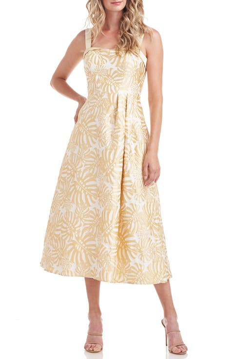 Liv Palm Leaf Print Cocktail Dress