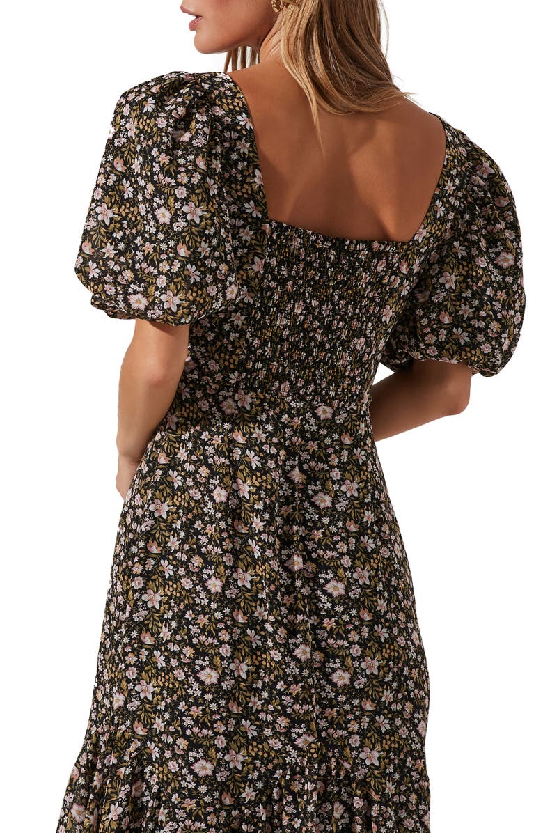 ASTR the Label Floral Asymmetrical Hem Dress, Alternate, color,