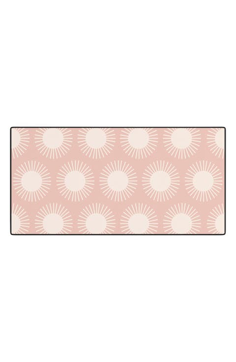 Colour Poems Sun Pattern Pink Desk Mat