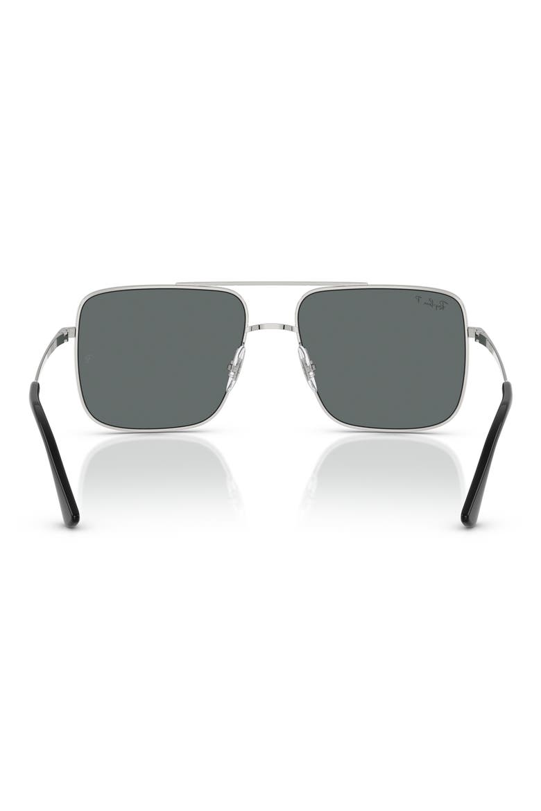 Ari 54mm Polarized Navigator Sunglasses, Alternate, color, SILVER / DARK GREY POLAR