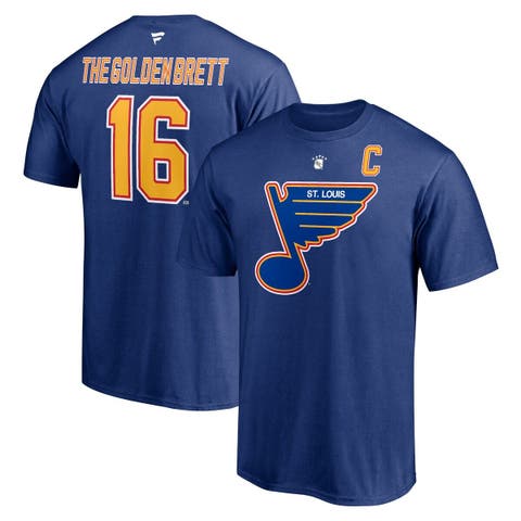 Men's Fanatics Branded Brett Hull Blue St. Louis Blues Authentic Stack Retired Player Nickname & Number T-Shirt