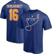FANATICS Men's Fanatics Branded Brett Hull Blue St. Louis Blues Authentic Stack Retired Player Nickname & Number T-Shirt