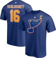 FANATICS Men's Fanatics Branded Brett Hull Blue St. Louis Blues Authentic Stack Retired Player Nickname & Number T-Shirt