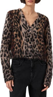 AllSaints Wick Lex Leopard Jacquard Cardigan