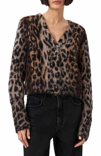 AllSaints Wick Lex Leopard Jacquard Cardigan