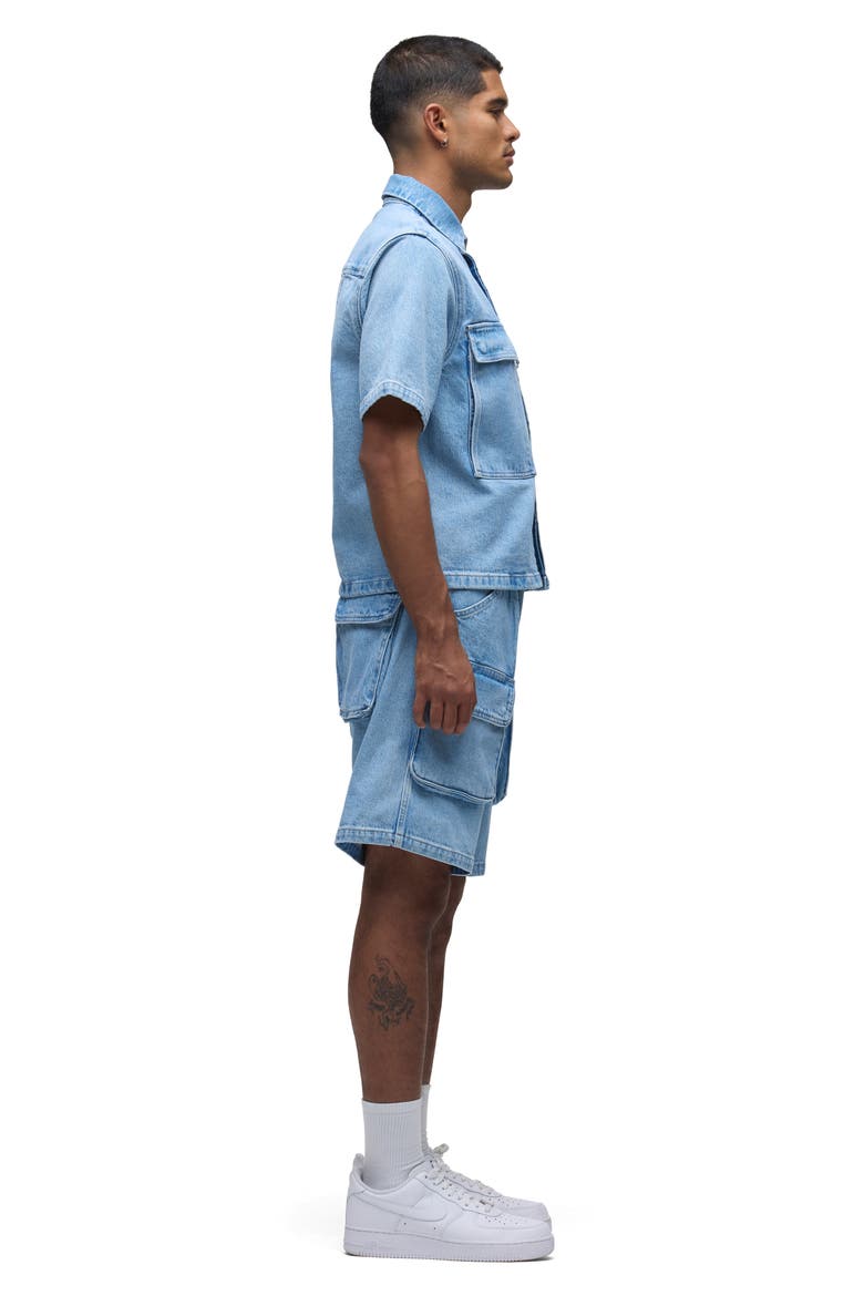 Industry Denim Cargo Shorts, Alternate, color, HAZY