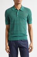 Dries Van Noten Mercy Mixed Stitch Polo Sweater