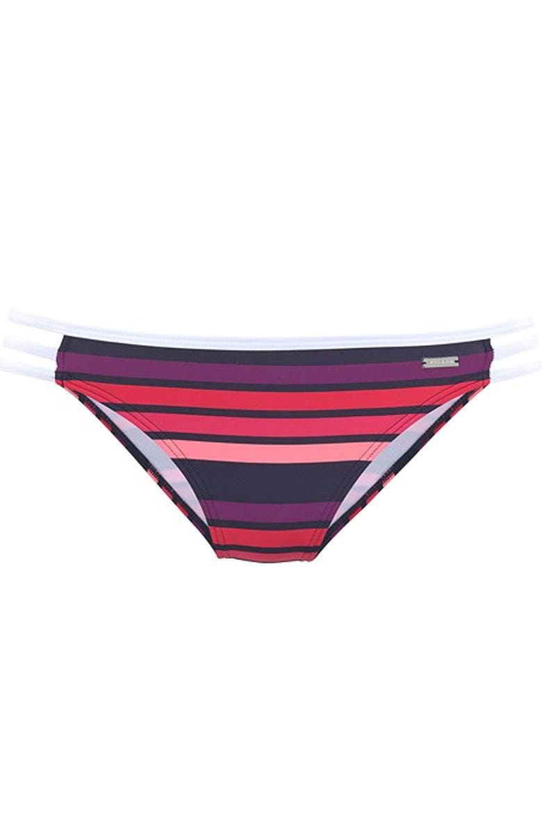 LASCANA Strappy Striped Bikini Bottom, Alternate, color, Pink Multi