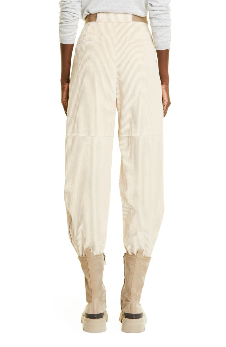 Brunello Cucinelli Belted Zip Cuff Corduroy Joggers, Alternate, color,