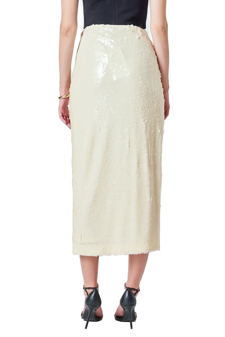 Sequin Midi Skirt, Alternate, color, IVORY