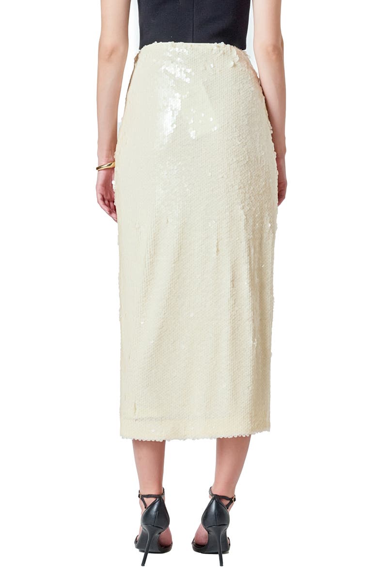 Endless Rose Sequin Midi Skirt, Alternate, color, Ivory