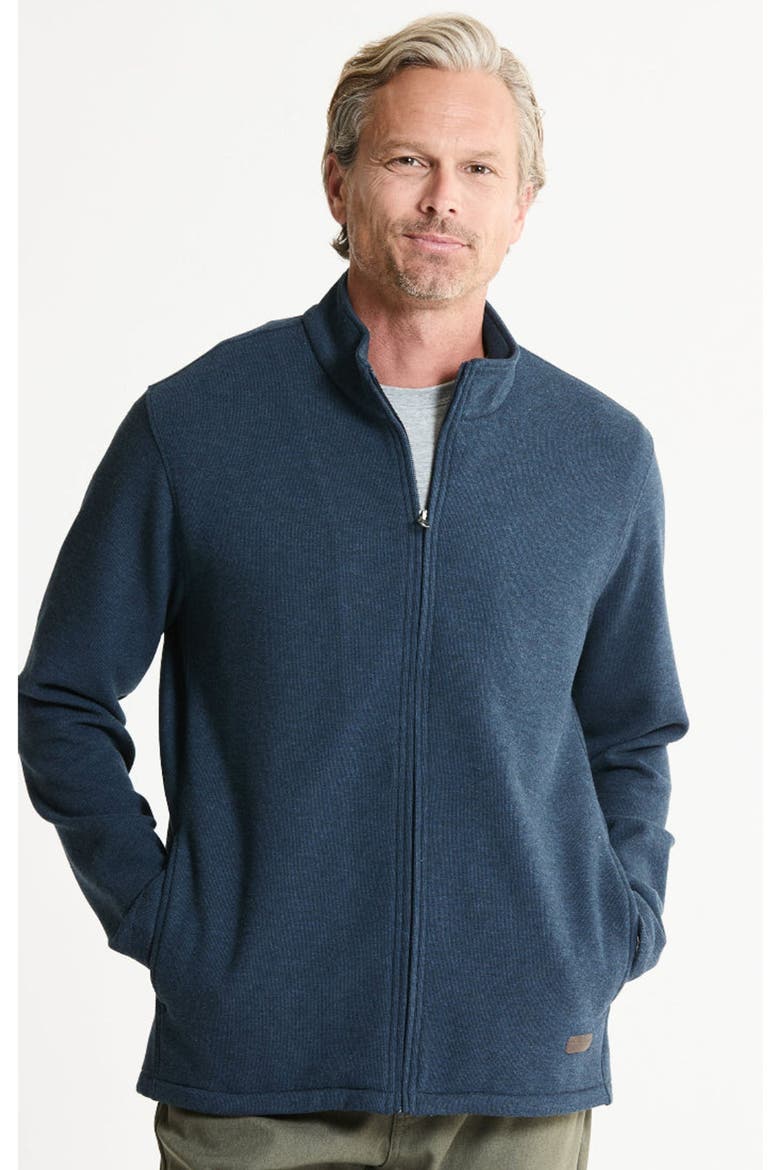 Brawny Rib Knit Full Zip, Main, color, BLUE