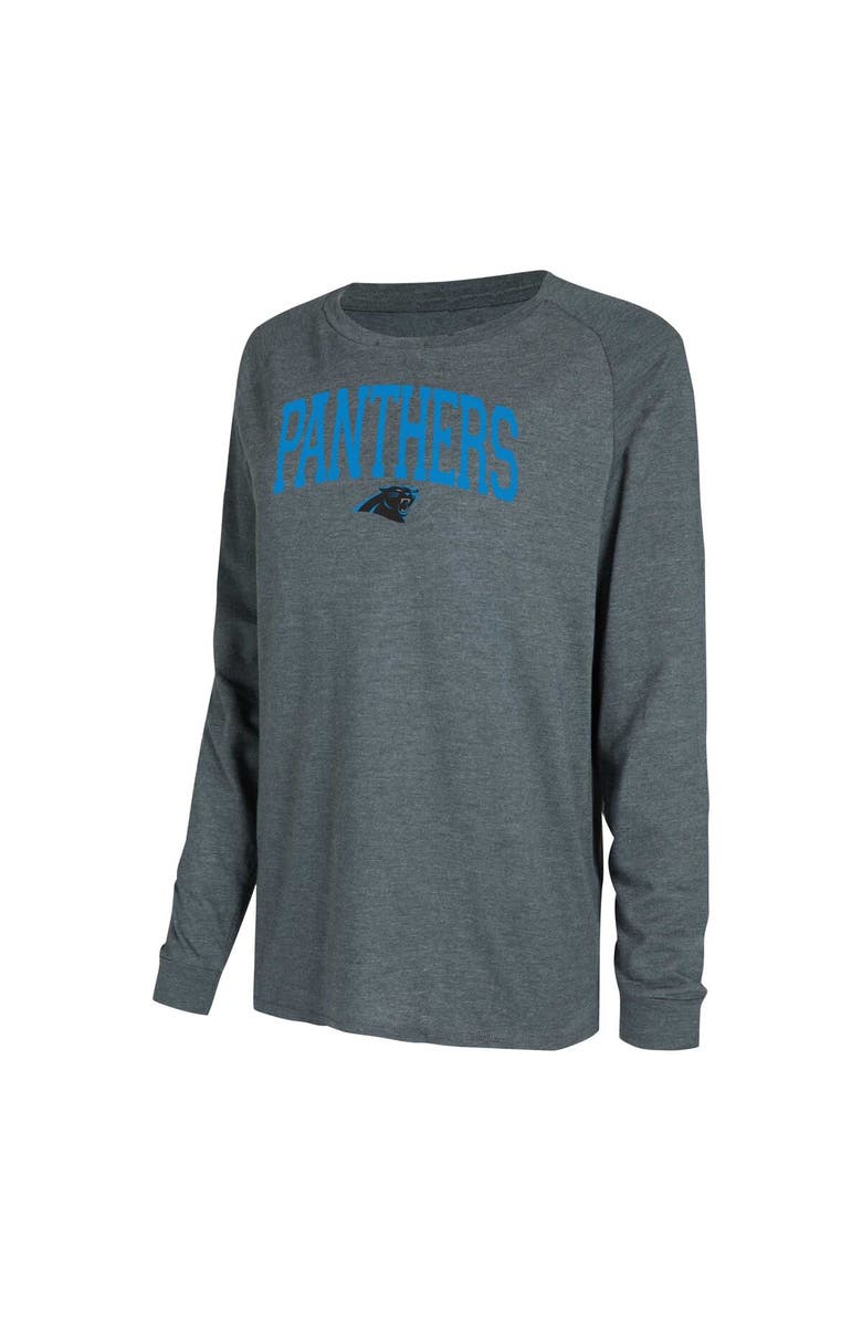 CONCEPTS SPORT Women's Concepts Sport Black/Charcoal Carolina Panthers Raglan Long Sleeve T-Shirt & Shorts Lounge Set, Alternate, color, Black